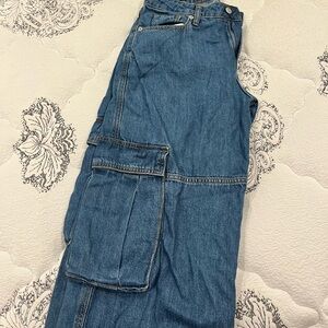 Target Blue Denim Cargo Pants